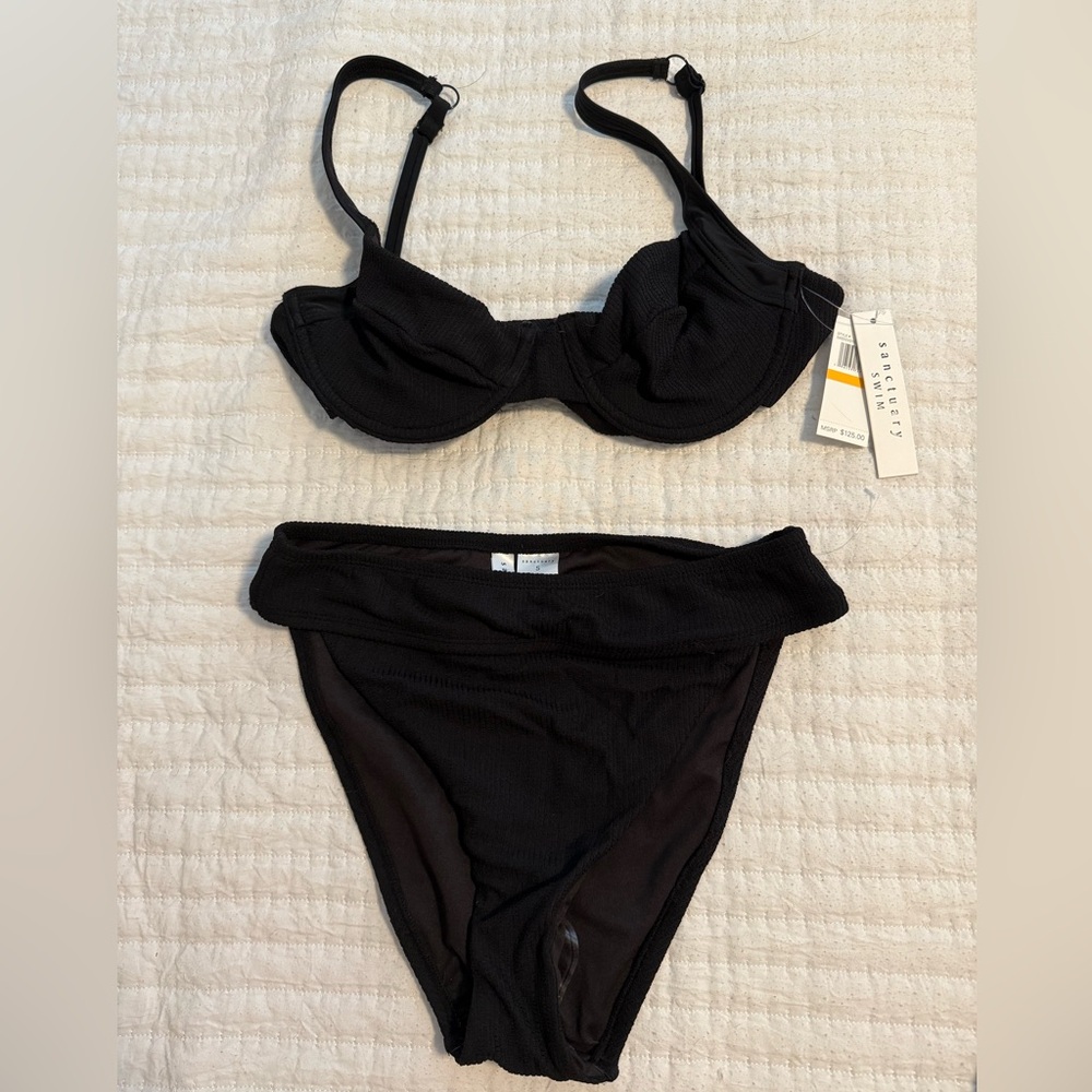 NWT Sanctuary Black Bikini Set